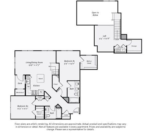 A floorplan of an apartment home